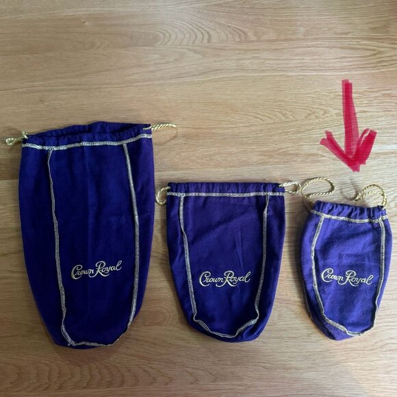 CROWN ROYAL Purple + Gold Drawstring Bag 7" - Picture 4 of 10
